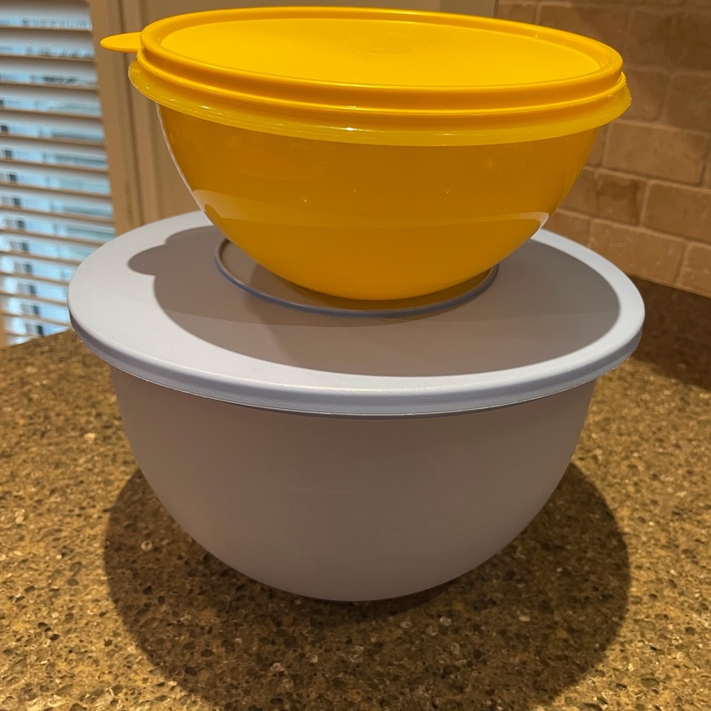 Tupperware / Impressions Set of 2 Mixing Bols With Lids